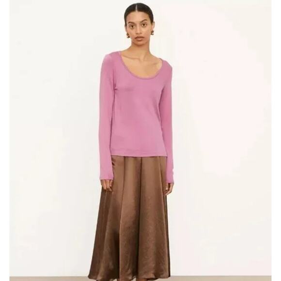 Vince Scoop Neck Top Long Sleeve Jersey Tee Purple/Pink Size XXXL NWT - Picture 2 of 6